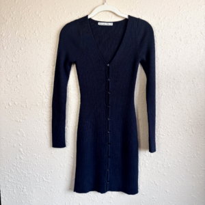 Abercrombie Long-Sleeve Deep-V Mini Sweater Dress XS