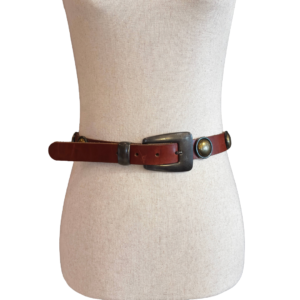 Patricia Green Boho Western Concho Brown Vintage Leather Belt