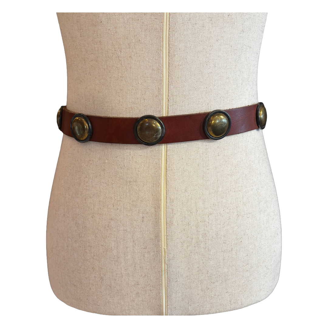 Vintage Patrica Green Leather Belt WOMEN PATRICIA GREEN DETAILS USA GREEN GOLD LEATHER VINTAGE  main image 4