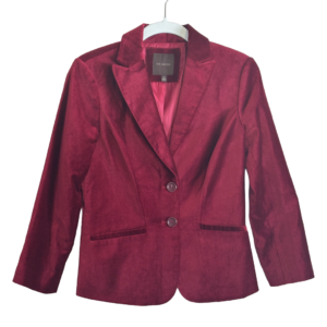 Bohemian Red Velvet Cropped Blazer
